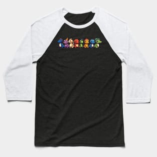 Colorful Dinosaur Squad Baseball T-Shirt